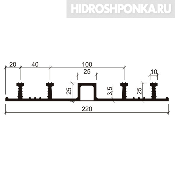 Гидрошпонка-Аквастоп-ДО-22025-425-EPDM