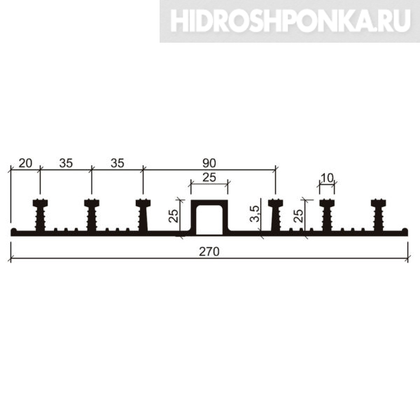Гидрошпонка-Аквастоп-ДО-27025-625-EPDM