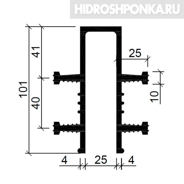 Гидрошпонка-Аквастоп-ДЗ-10025-425-EPDM