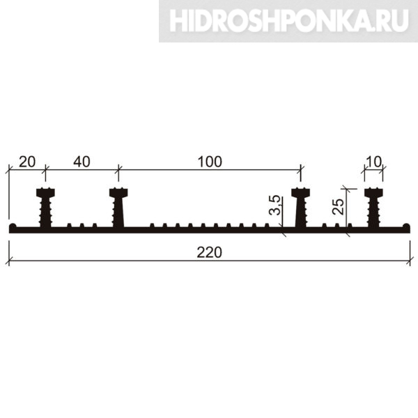 Гидрошпонка-Аквастоп-ХО-220-425-EPDM