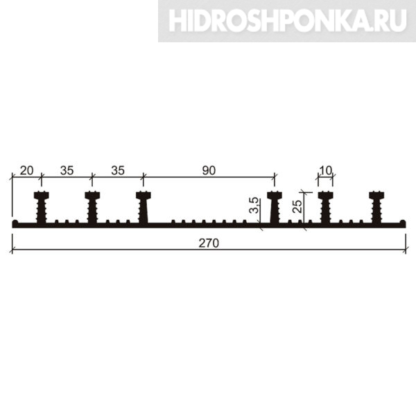 Гидрошпонка-Аквастоп-ХО-270-625-EPDM